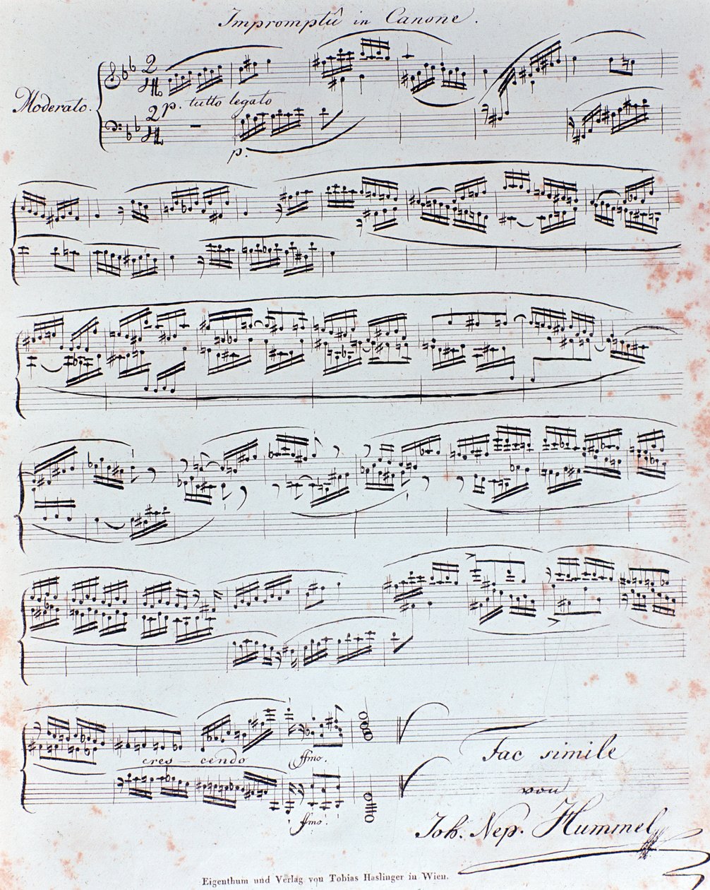 JN Hummel tarafından piyano yönteminin ilk sayfası (19. yüzyıl) by Anonymous Anonymous