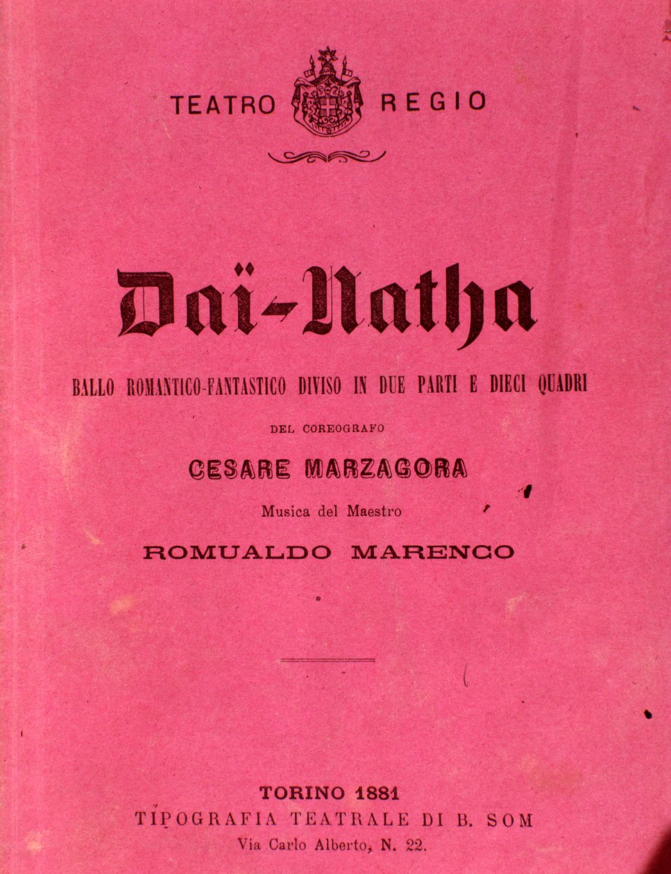 Notaların ilk sayfası Dai-Natha, Romualdo Marenco'nun balesi by Anonymous Anonymous