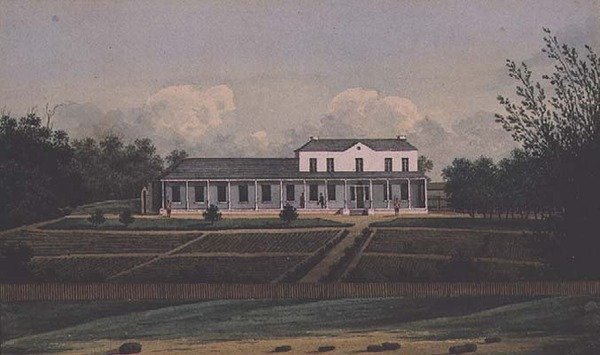 Hükümet Konağı, Sidney, arkadan (suluboya) by Anonymous Anonymous