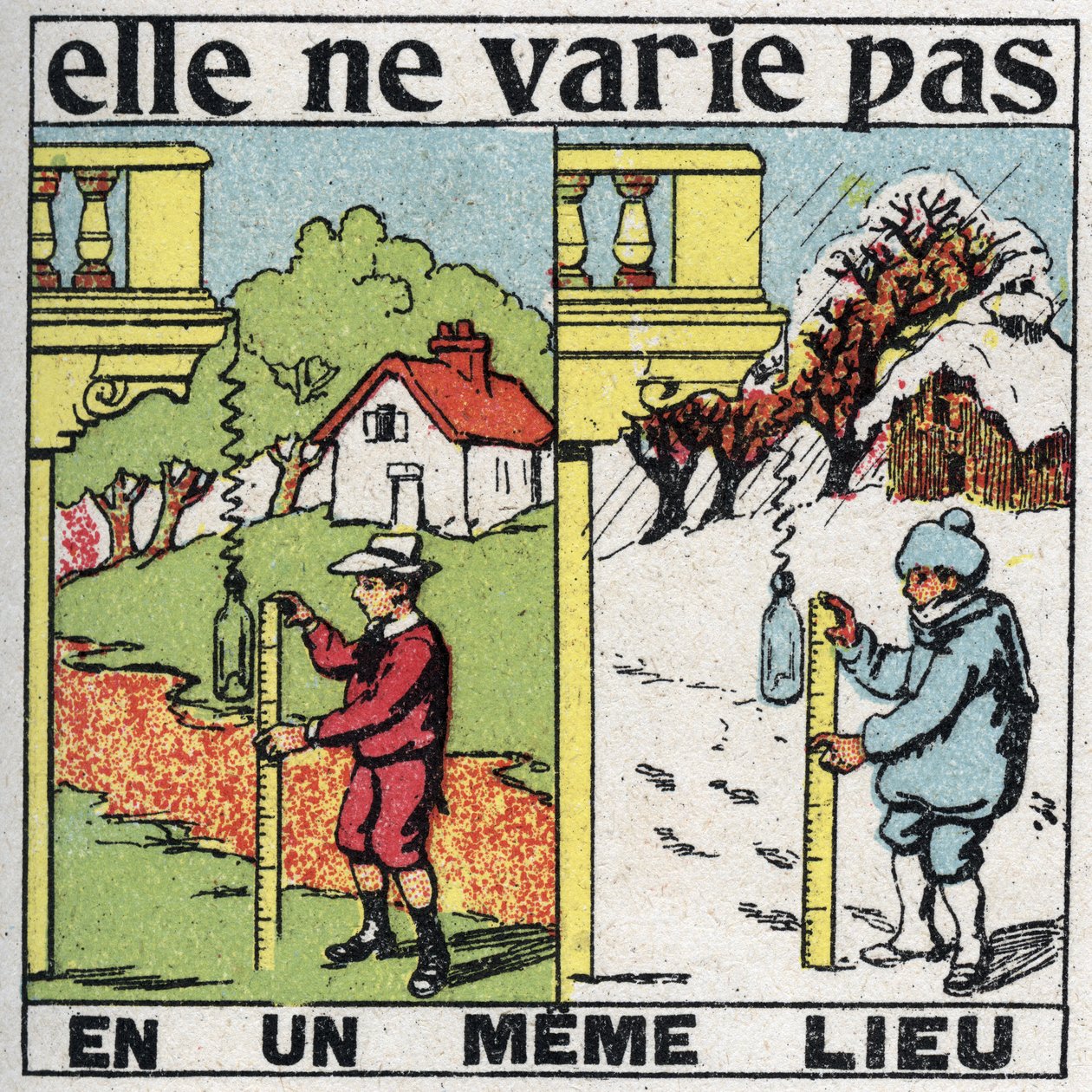 Taneciklik: Tek bir yerde değişmez. Yaz kış aynı yerde bir yay ile yerçekimini ölçen bir çocuk. 1925
