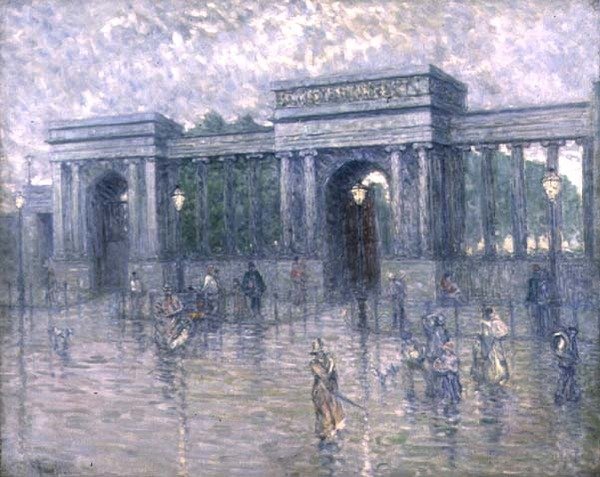 Yağmurlu Bir Günde Hyde Park Kapısı by Anonymous Anonymous