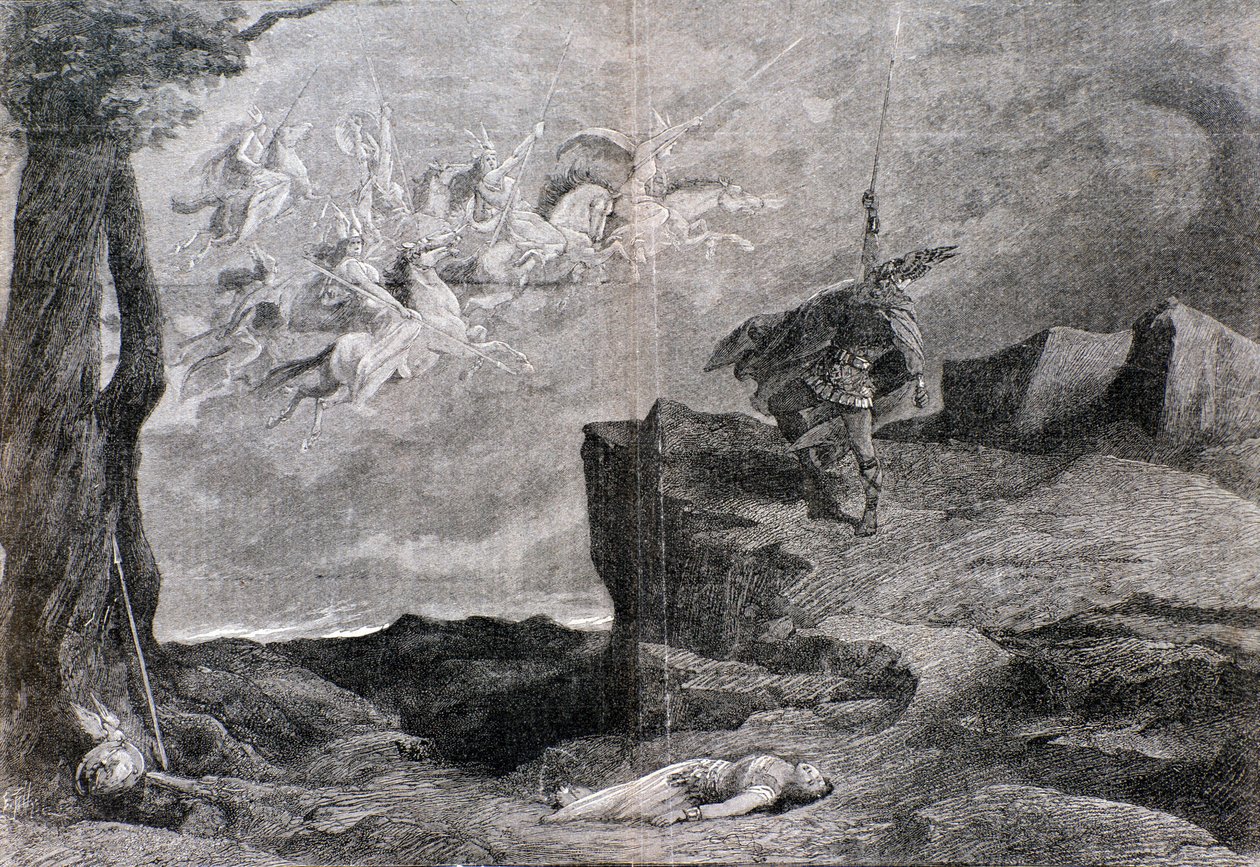 Wagner'in The Ring of the Nibelung'daki The Walkyrie operasının illüstrasyonu by Anonymous Anonymous