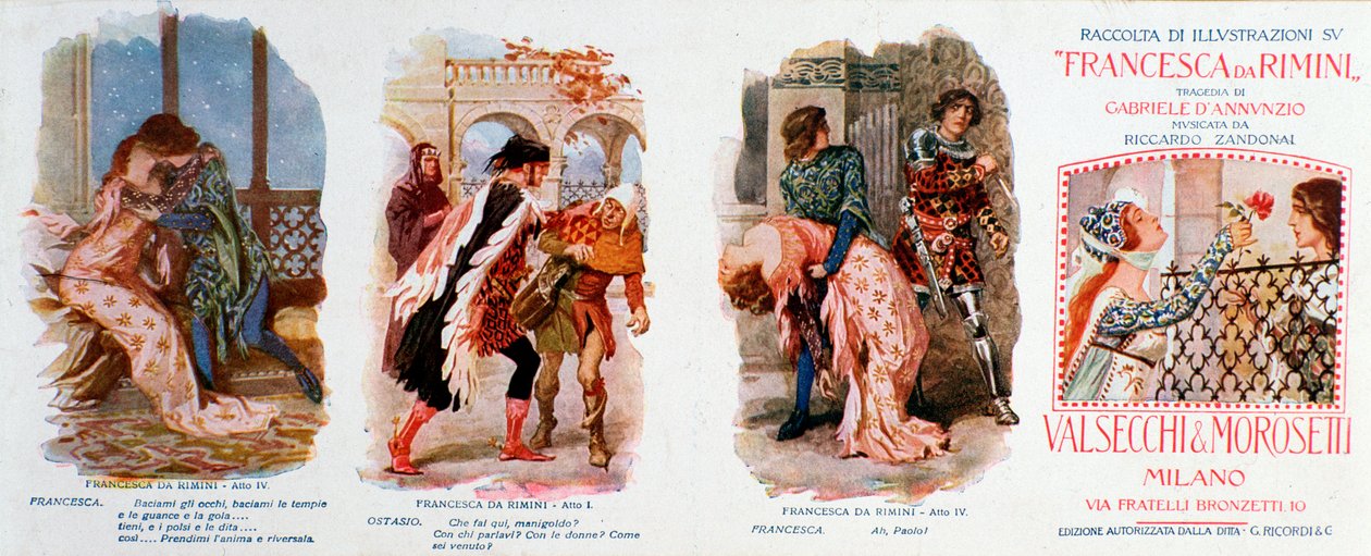 Francesca da Rimini için çizimler, Zandonai operası by Anonymous Anonymous