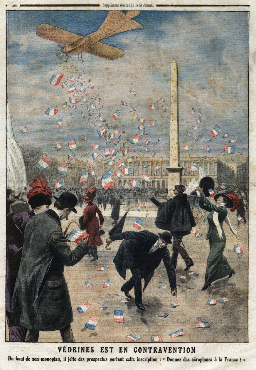 Jules Charles Toussaint Vedrines (1881-1919) aykırıdır: Tek kanatlı uçağının tepesinden, Paris