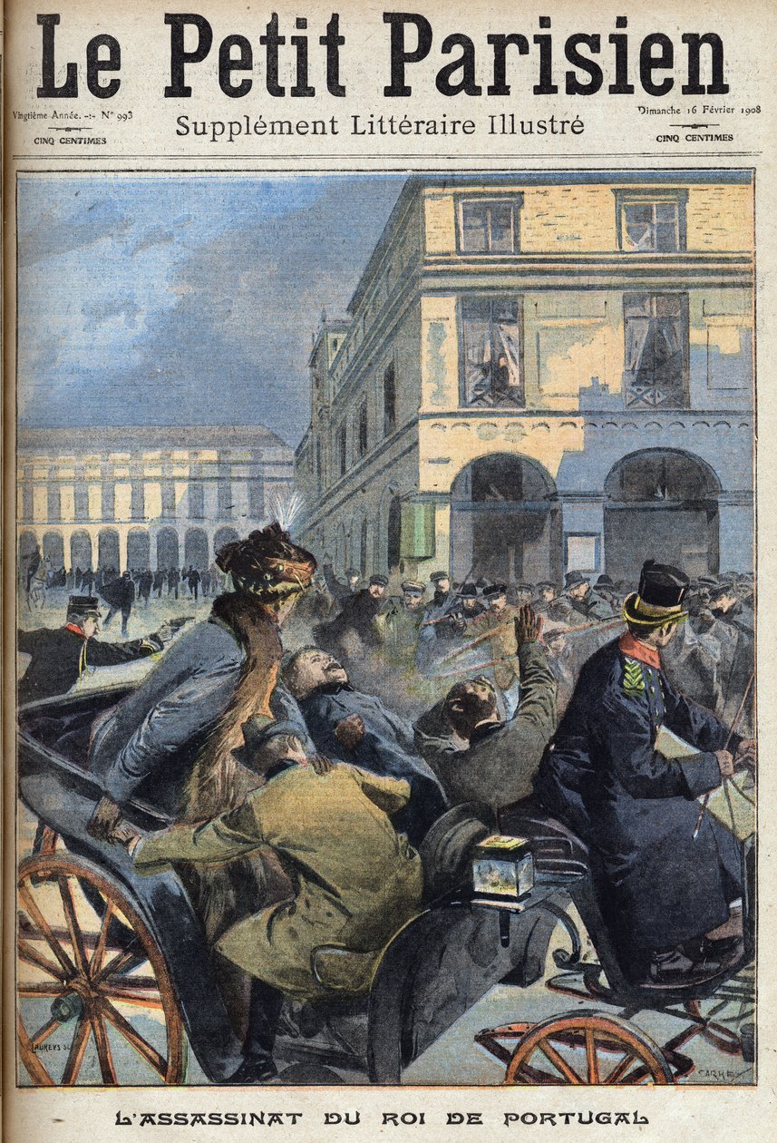 Portekiz Kralı I. Charles (1863-1908) ve Veliaht Prens Luis Filipe, 1 Şubat 1908