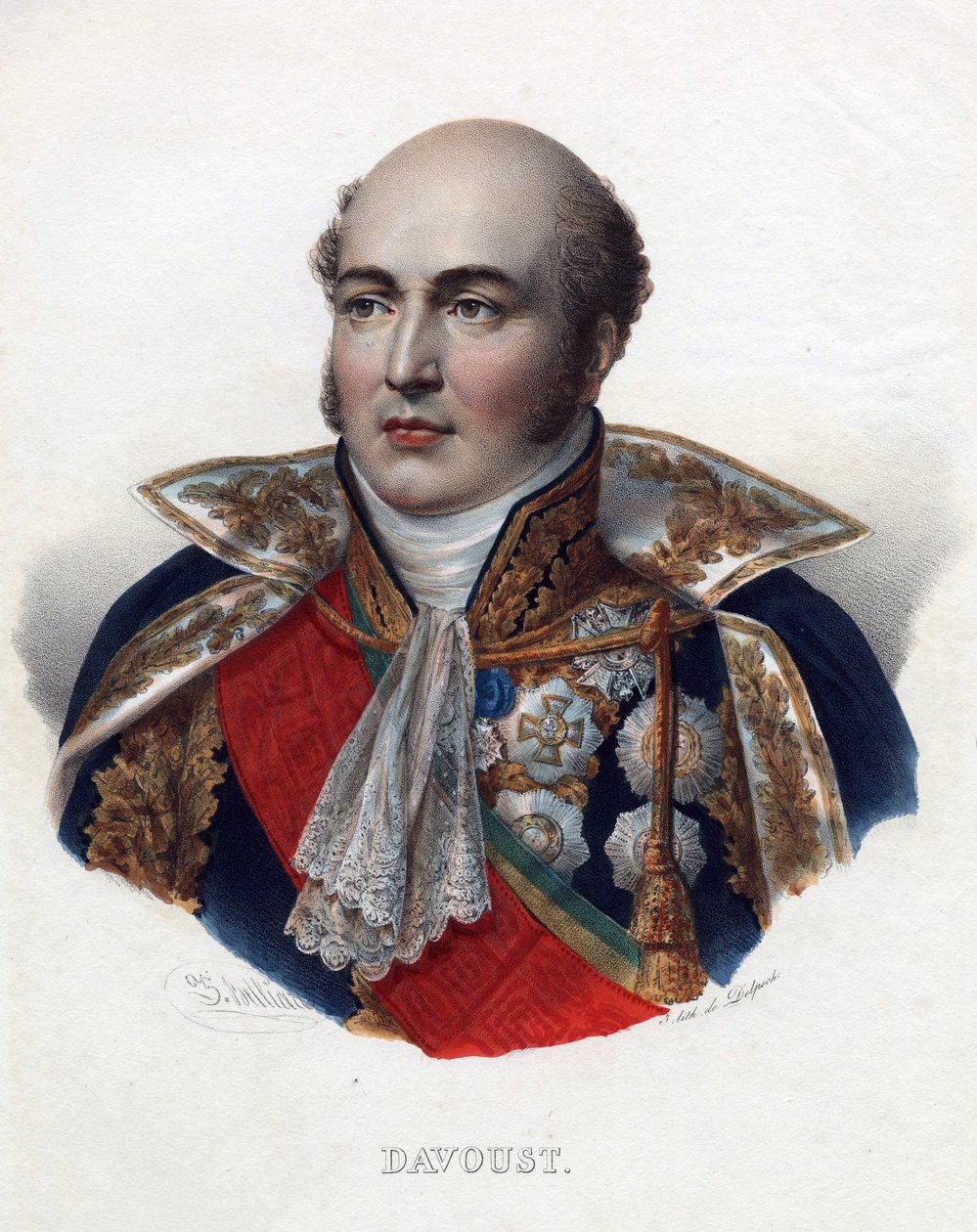 Louis Nicolas (Louis-Nicolas) Davout (1770-1823), Fransa Mareşali - Anonim - 1835 - Litografi, suluboya - 32x24 - Özel Koleksiyon by Anonymous Anonymous