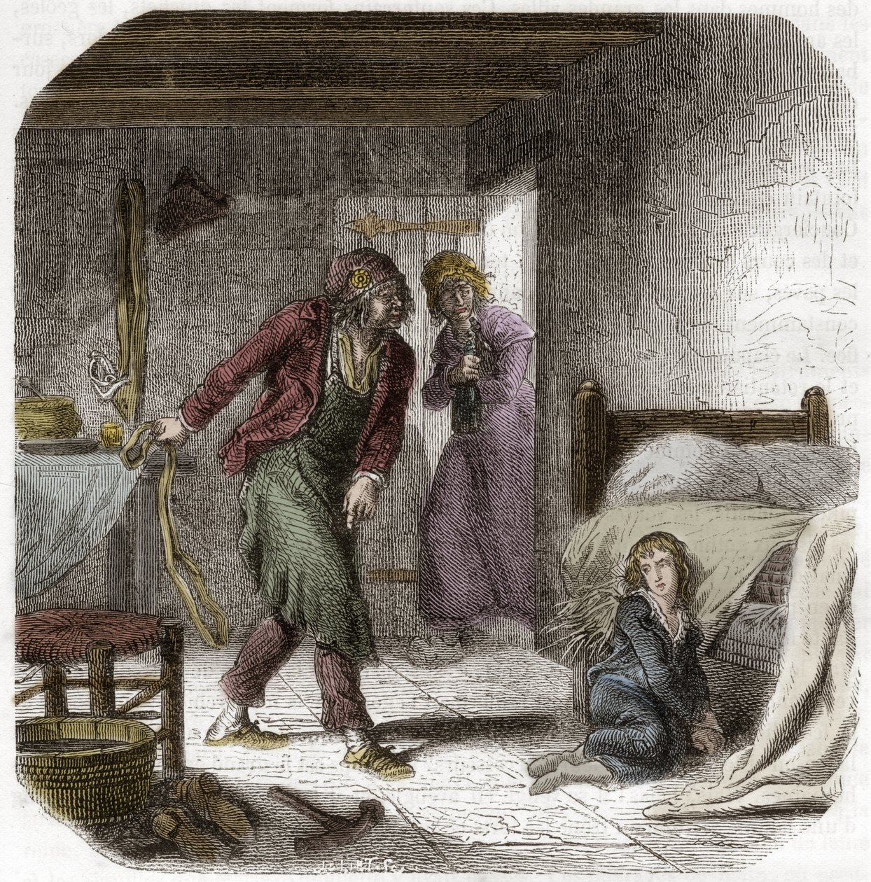 Louis XVII (1785-1795) Tapınakta, jeolieri kunduracı Antoine Simon ile - Alphonse de Lamartine (1790-1869) 1865-1866 - Özel koleksiyon by Anonymous Anonymous