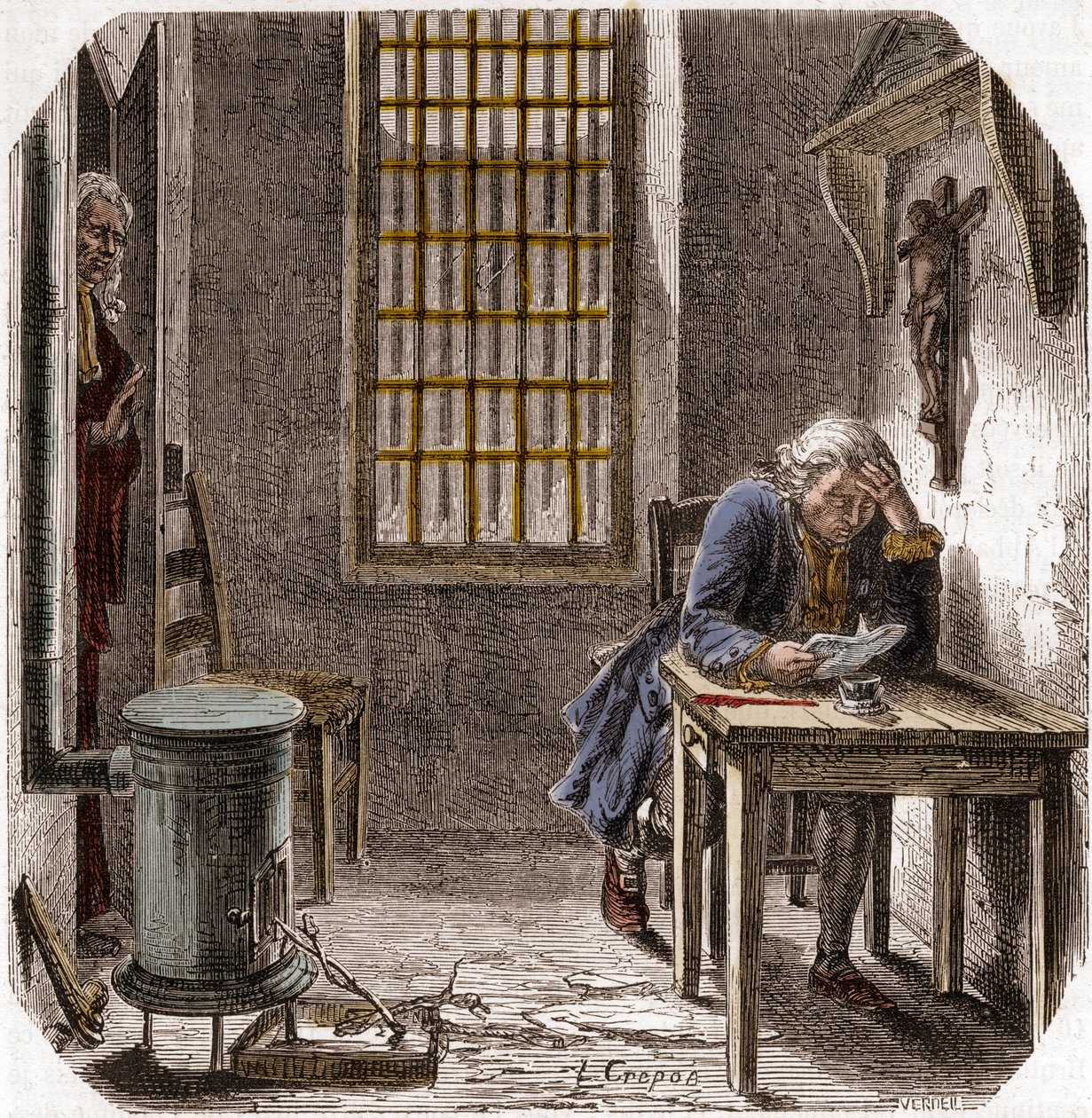 Louis XVI (1754-93) Tapınakta Son Vasiyetini ve Vasiyetini Okumak 1792 - XVI Louis 25 Aralık 1792