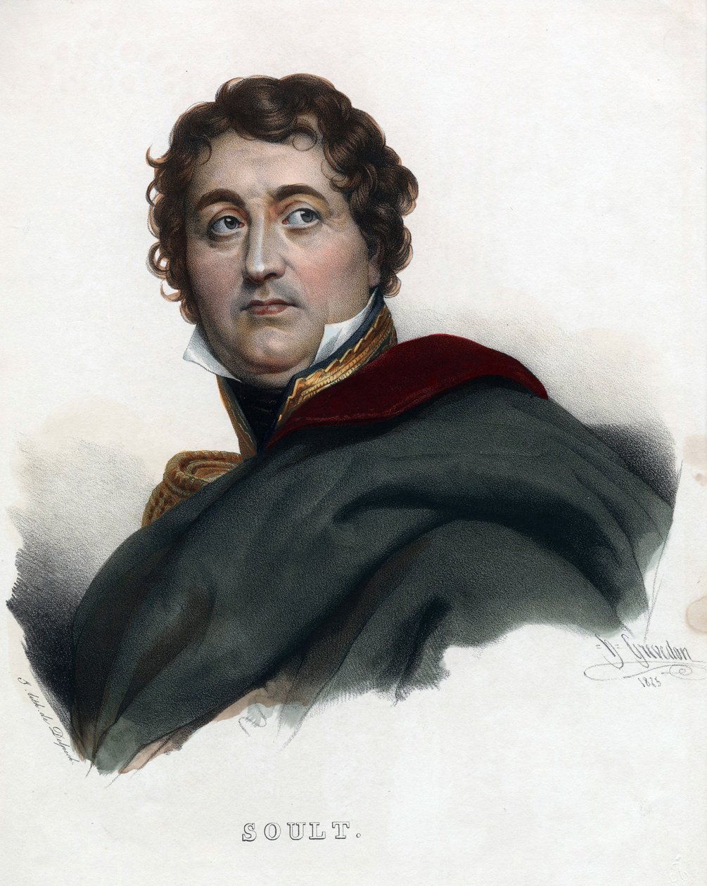 Mareşal General Nicolas Jean de Dieu (Jean-de-Dieu) Soult - Anonim - 1835 - Litografi, suluboya - 32x24 - Özel Koleksiyon by Anonymous Anonymous