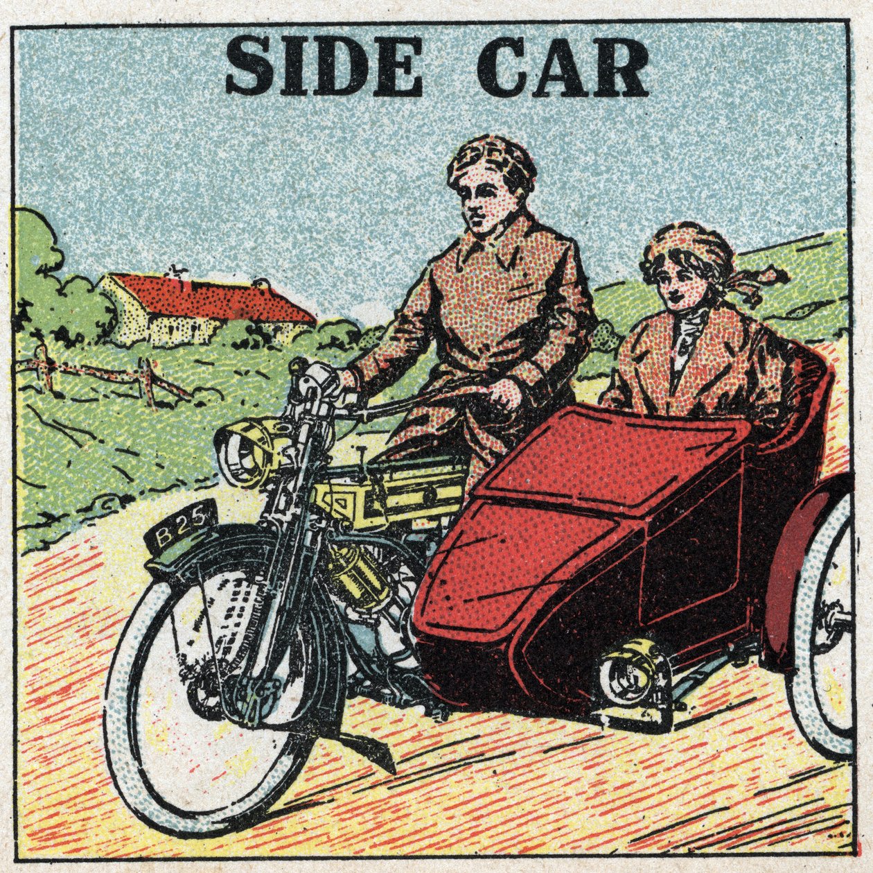 Mekanik çekiş: motosiklet yan arabası. 1925