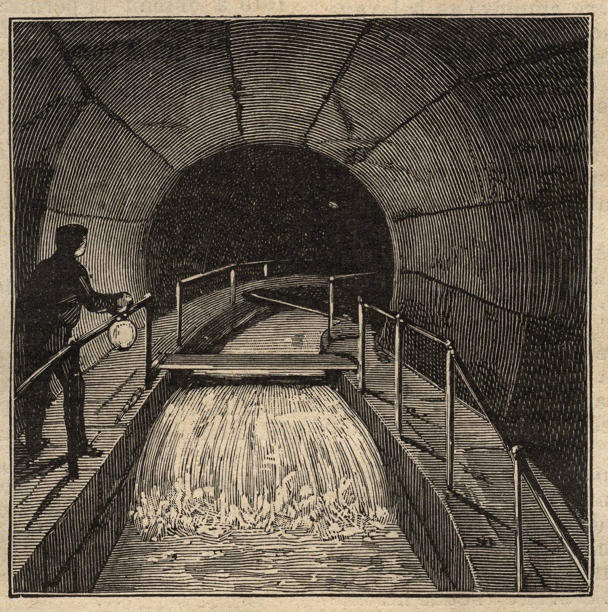 Menilamount Rezervuarı - Paris - 1890 - 1890 gravürü by Anonymous Anonymous