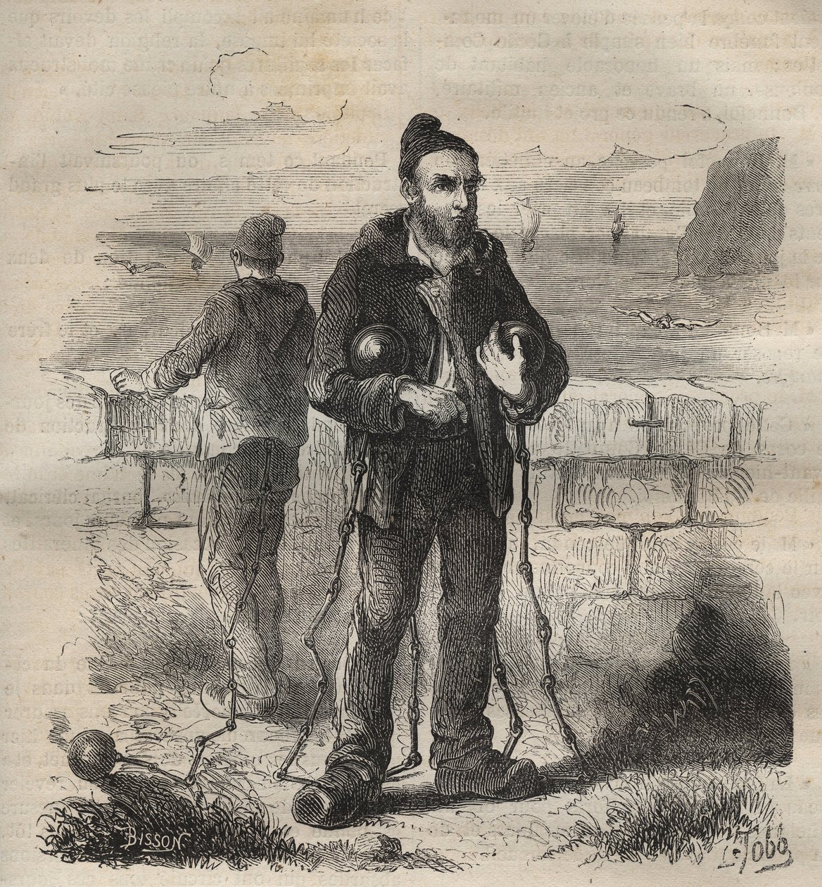 Ordu, 19. yüzyılda Toulon hapishanesine mahkum edildi. Pierre Zaccone (1817-1895) (Colonia Penale - Ceza kolonisi). Özel koleksiyon. by Anonymous Anonymous