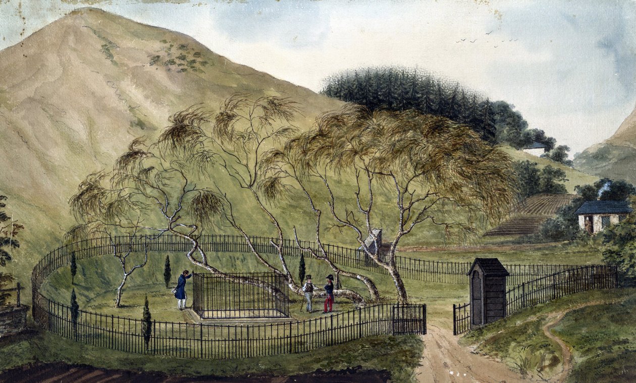Napolyon'un St. Helena'daki Mezar Yeri - Anonim - 1833 - Kağıt üzerine suluboya - 67,6x115,3 - Özel Koleksiyon by Anonymous Anonymous