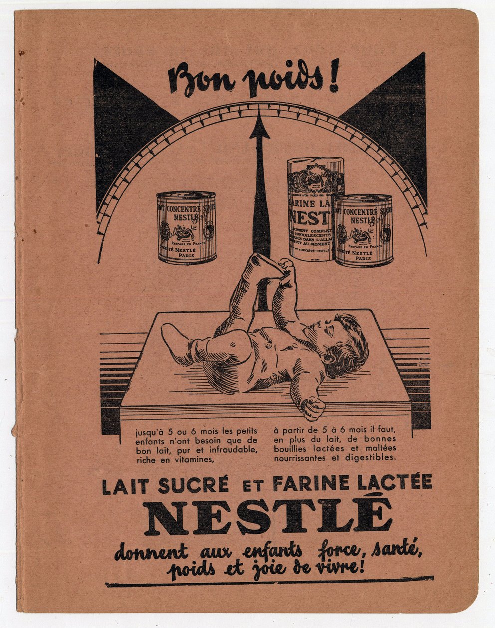 Çocukların şekerli sütü için Nestle reklamı. by Anonymous Anonymous