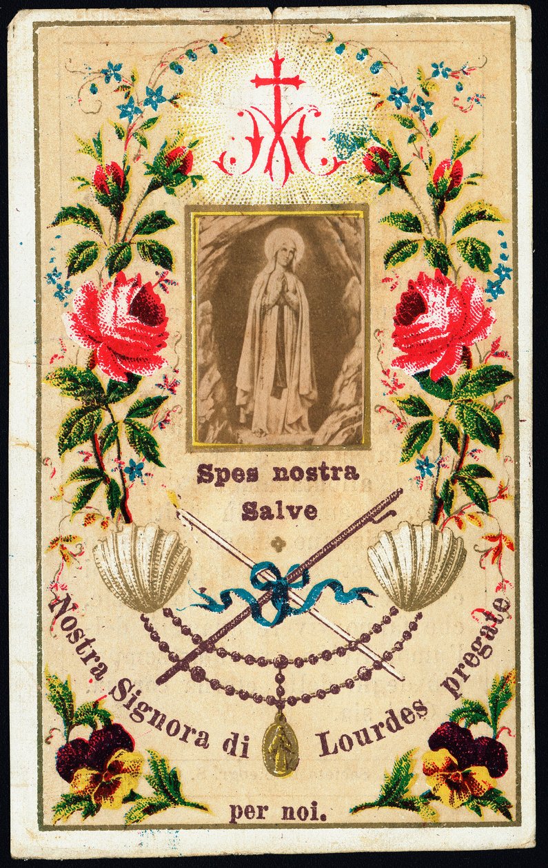 Our Lady of Lourdes dindar görüntü. 20. yüzyıl Özel koleksiyon by Anonymous Anonymous