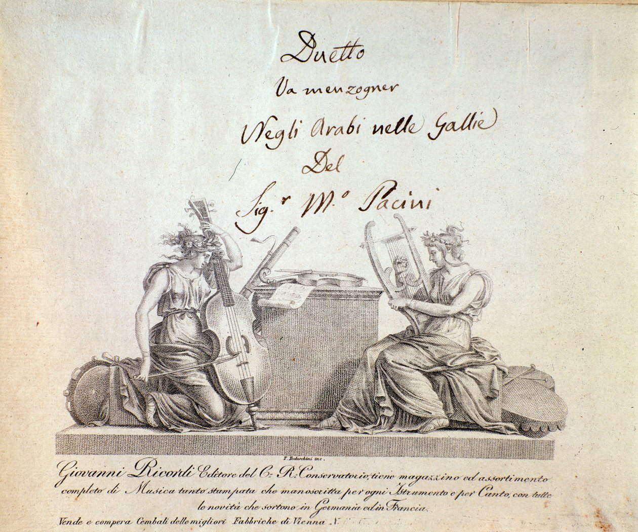 G Pacini'nin opera dizisi Galyalı Araplar'dan bir sayfa by Anonymous Anonymous