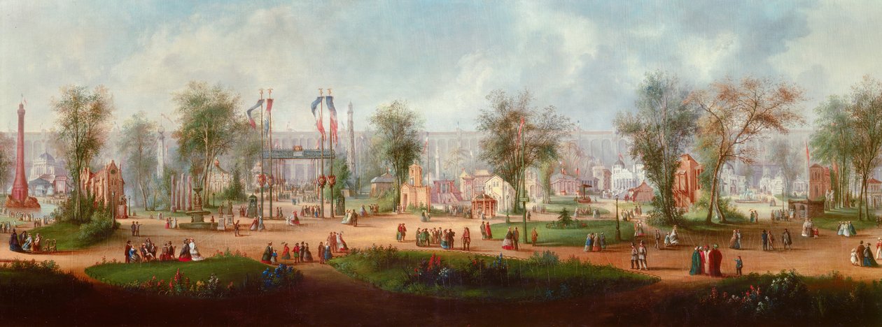 Paris Anonim tablosundaki 1867 Evrensel Sergisinin panoramik görünümü. 1867 Güneş. 0,49x2,9 m Paris, Musee Carnavalet by Anonymous Anonymous