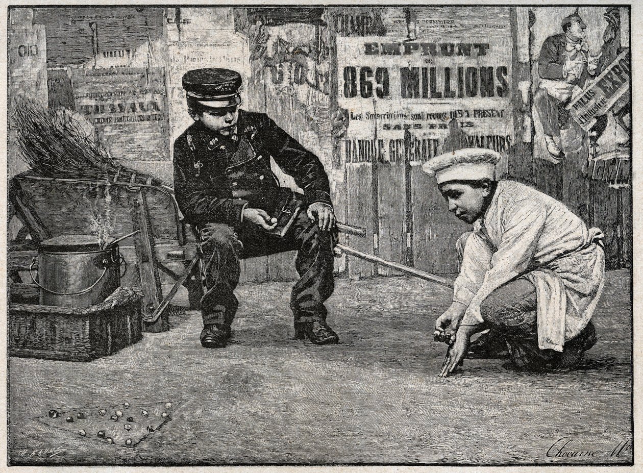 Topların bir parçası. 19. yüzyılın sonundan gravür. Özel koleksiyon. by Anonymous Anonymous