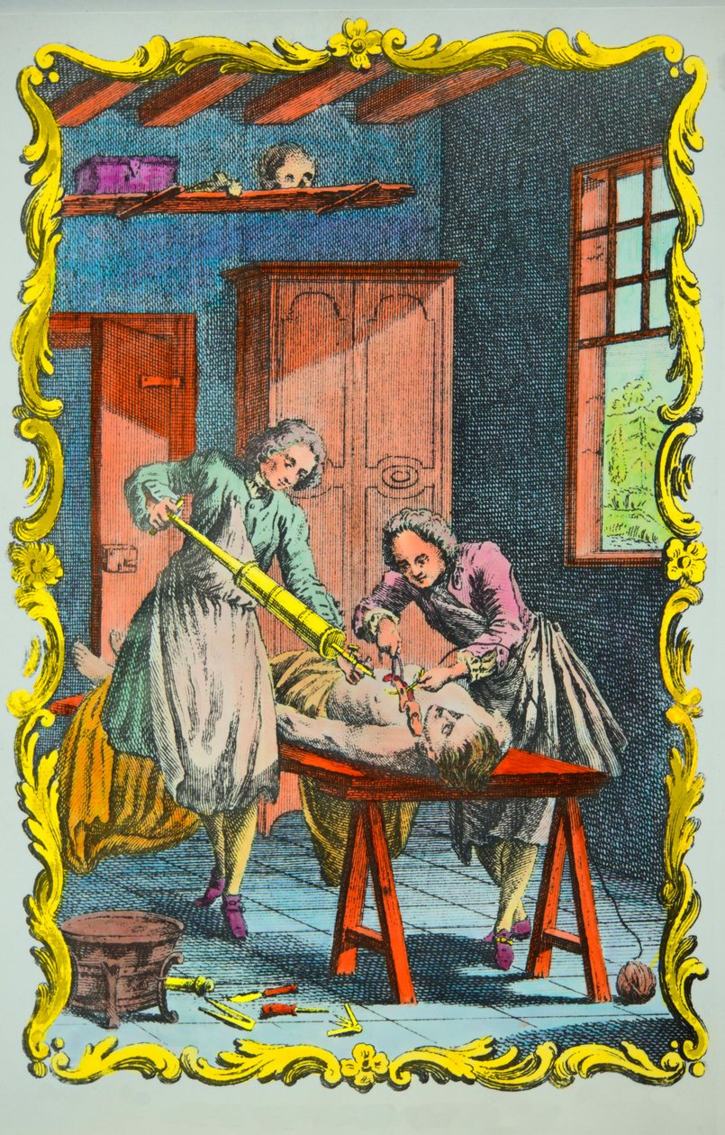 Kan hareketini inceleyen doktor: Albrecht von Haller (1708-1777) 1756, Özel Koleksiyon "kanın hareketi ve kanamanın etkileri üzerine hatırat"ın ön yüzü by Anonymous Anonymous