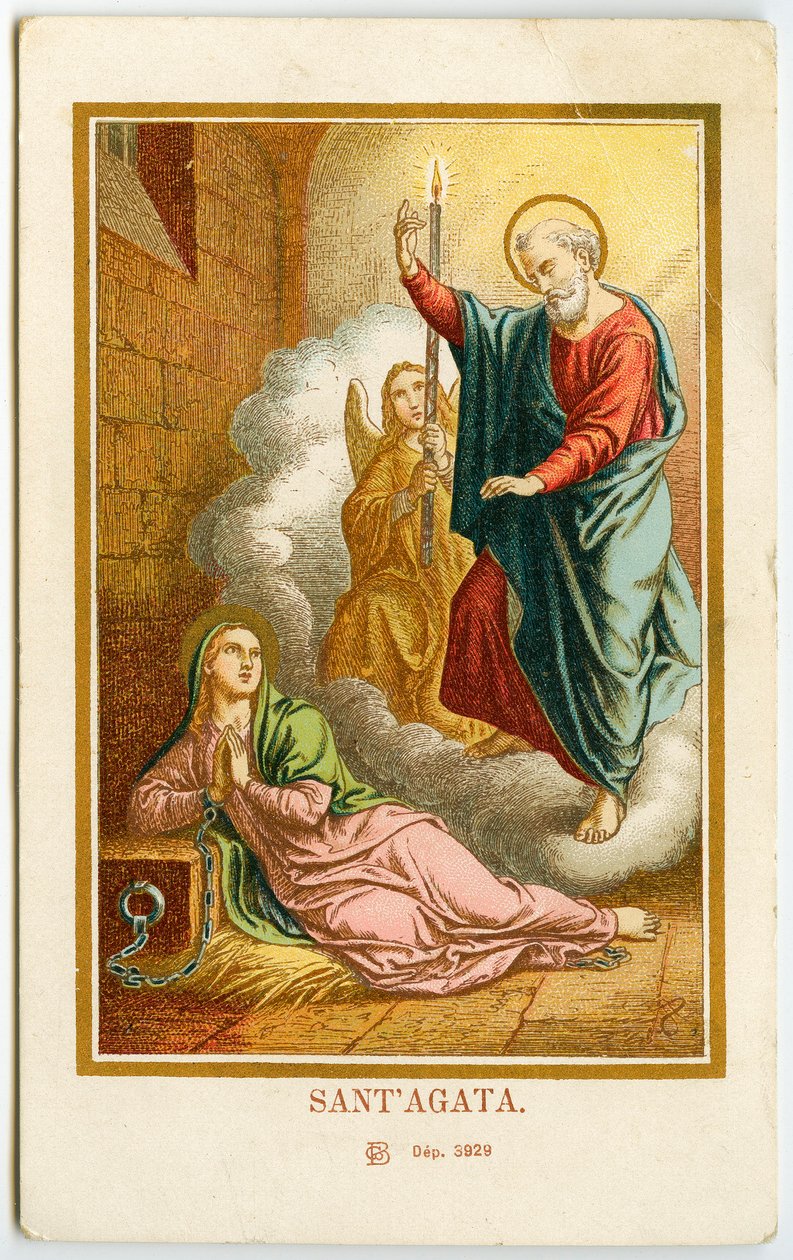Dindar görüntü: Sicilyalı Agatha (kromolitografi) by Anonymous Anonymous