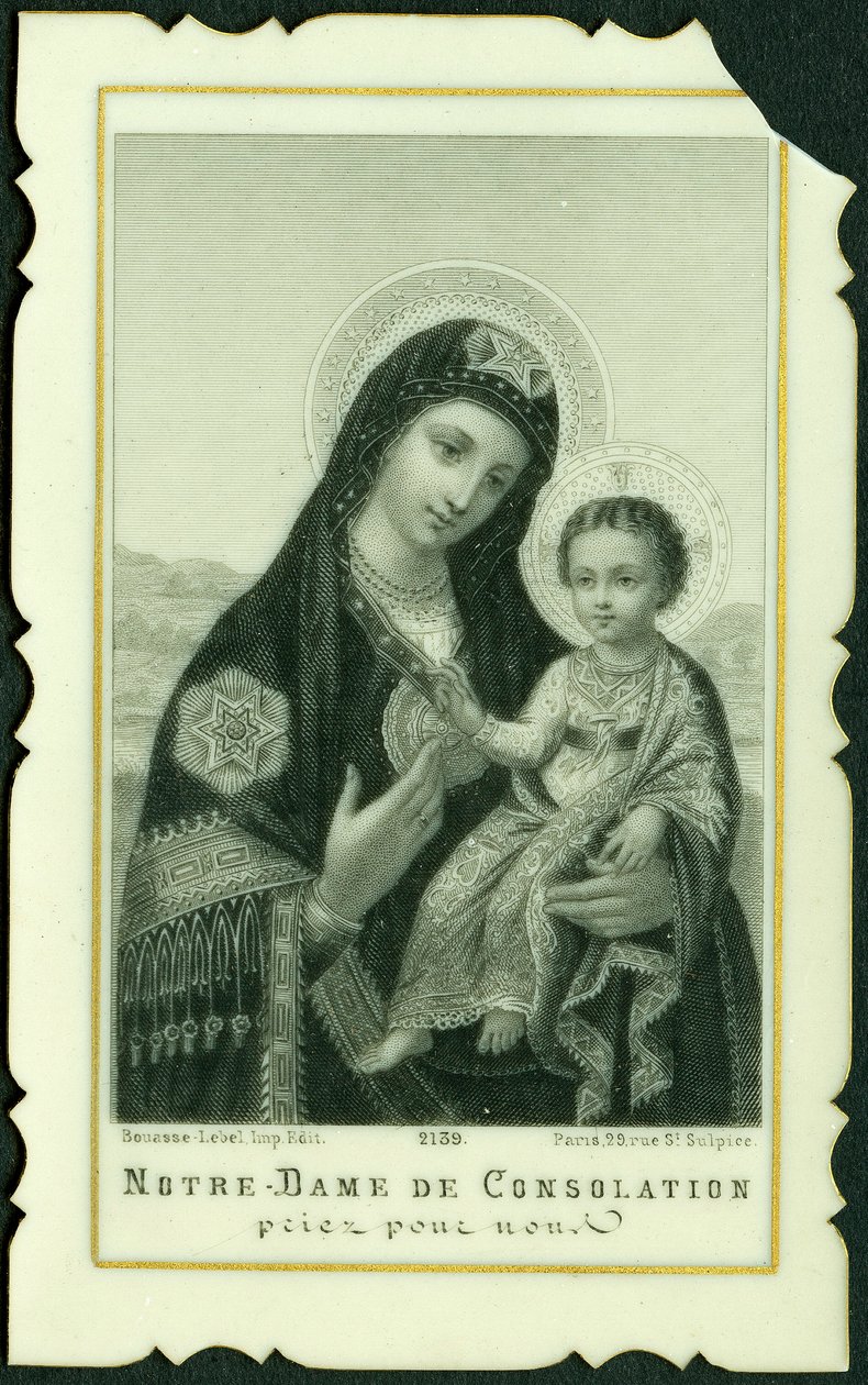 Dindar görüntü: Bizim teselli leydimiz (baskı) by Anonymous Anonymous