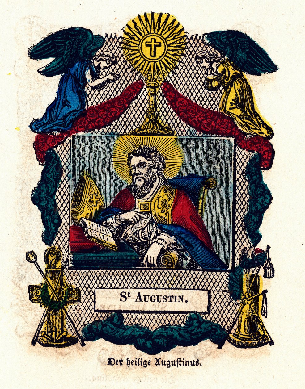 Dindar görüntü: Aziz Augustine (Augustine of Hippo (354 - 430), kilisenin arifesi ve doktoru, Aziz Augustine Kuralı ve İtiraflar