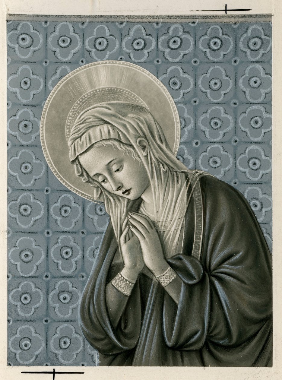 Dindar görüntü: Meryem Ana (baskı) by Anonymous Anonymous