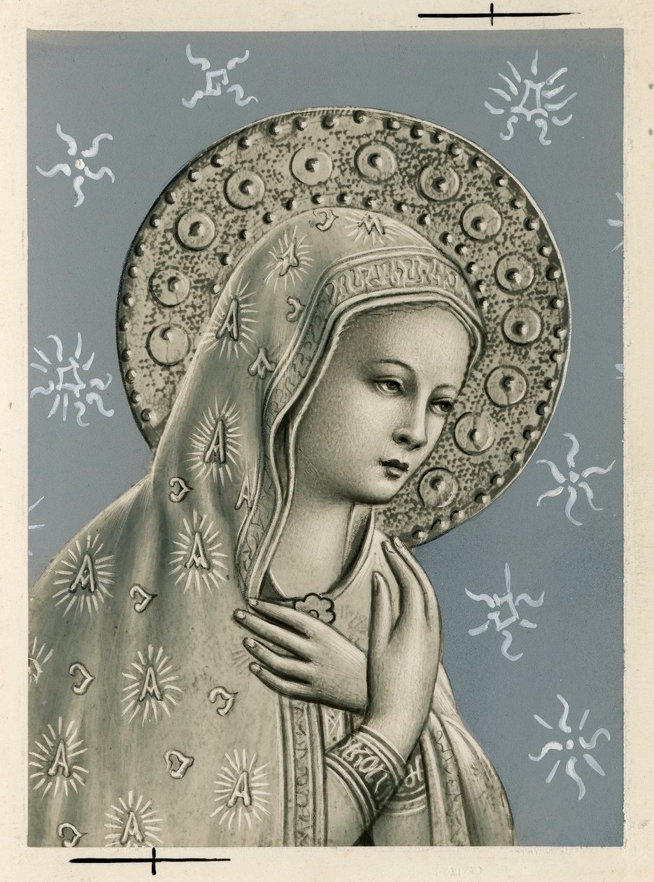 Dindar görüntü: Meryem Ana (baskı) by Anonymous Anonymous