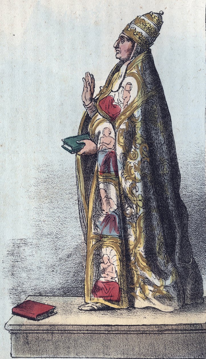 Papa Boniface VIII (1235-1303) - Boniface VIII (Bonifacius veya Bonifacio) (1294-1303) - - Evrendeki Tüm Halkların “” Kullanımları ve Geleneklerinden gravür. Bu, hükümetin, yasaların, milislerin, en eski çağlardan beri tüm ulusların dininin tarihidir. by Anonymous Anonymous