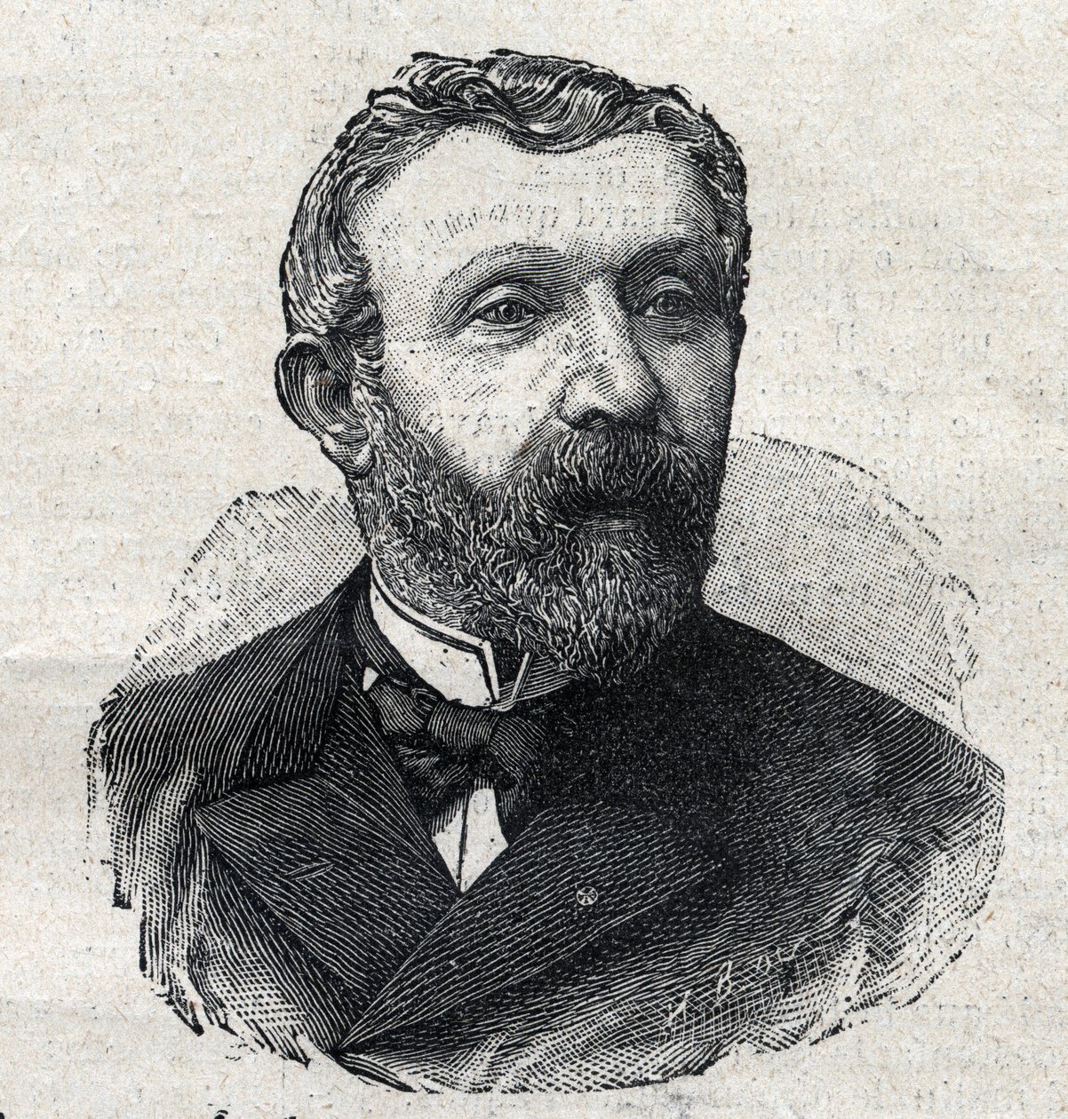 Alfred Mezieres (1826-1915), Fransız edebiyat tarihçisi, gazeteci ve politikacı portresi. "Le Petit Parisien" de gravür by Anonymous Anonymous