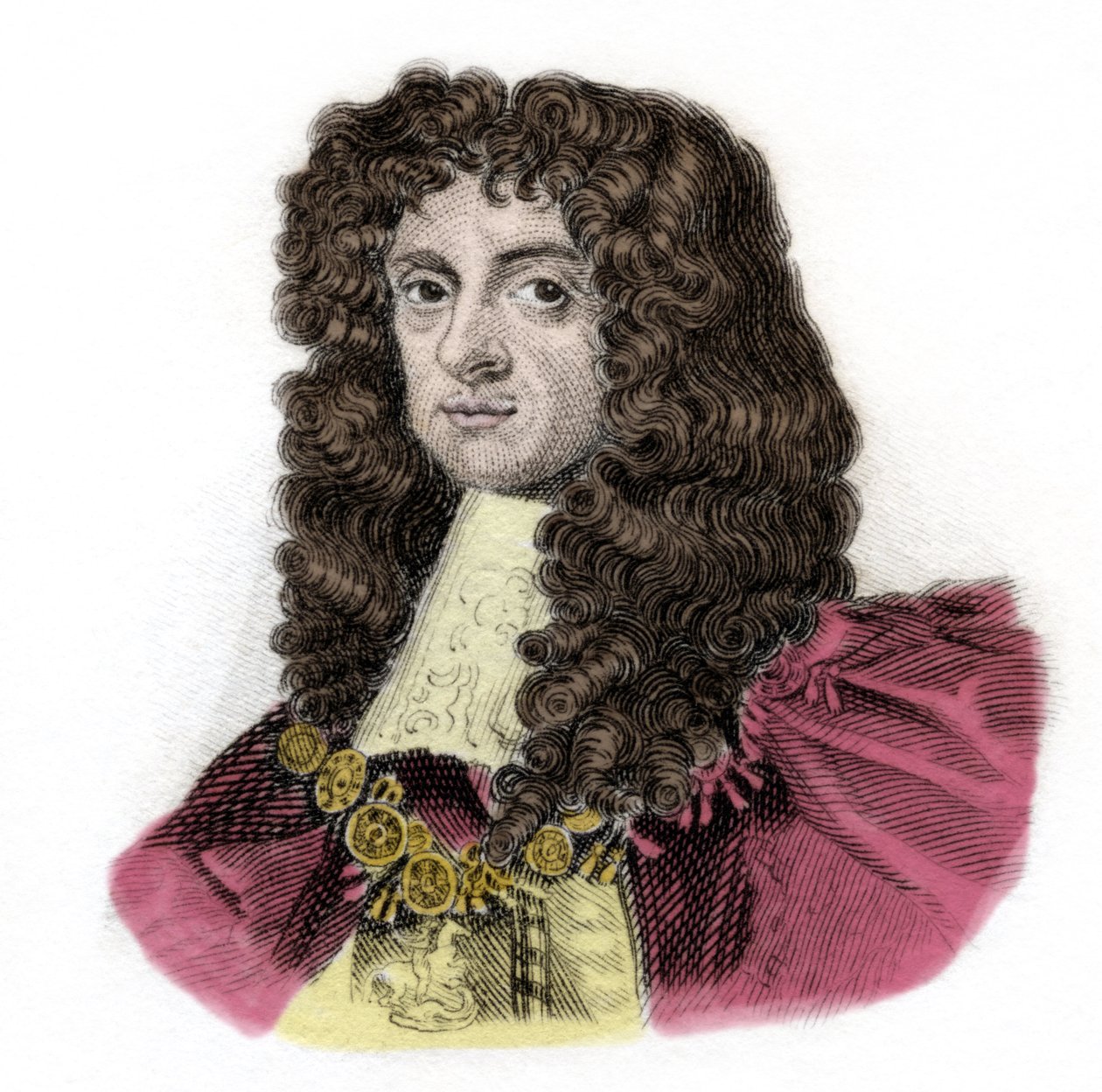 Charles II (1630-1685) portresi İngiltere Kralı 19. yüzyılın gravürü. Milano dili by Anonymous Anonymous