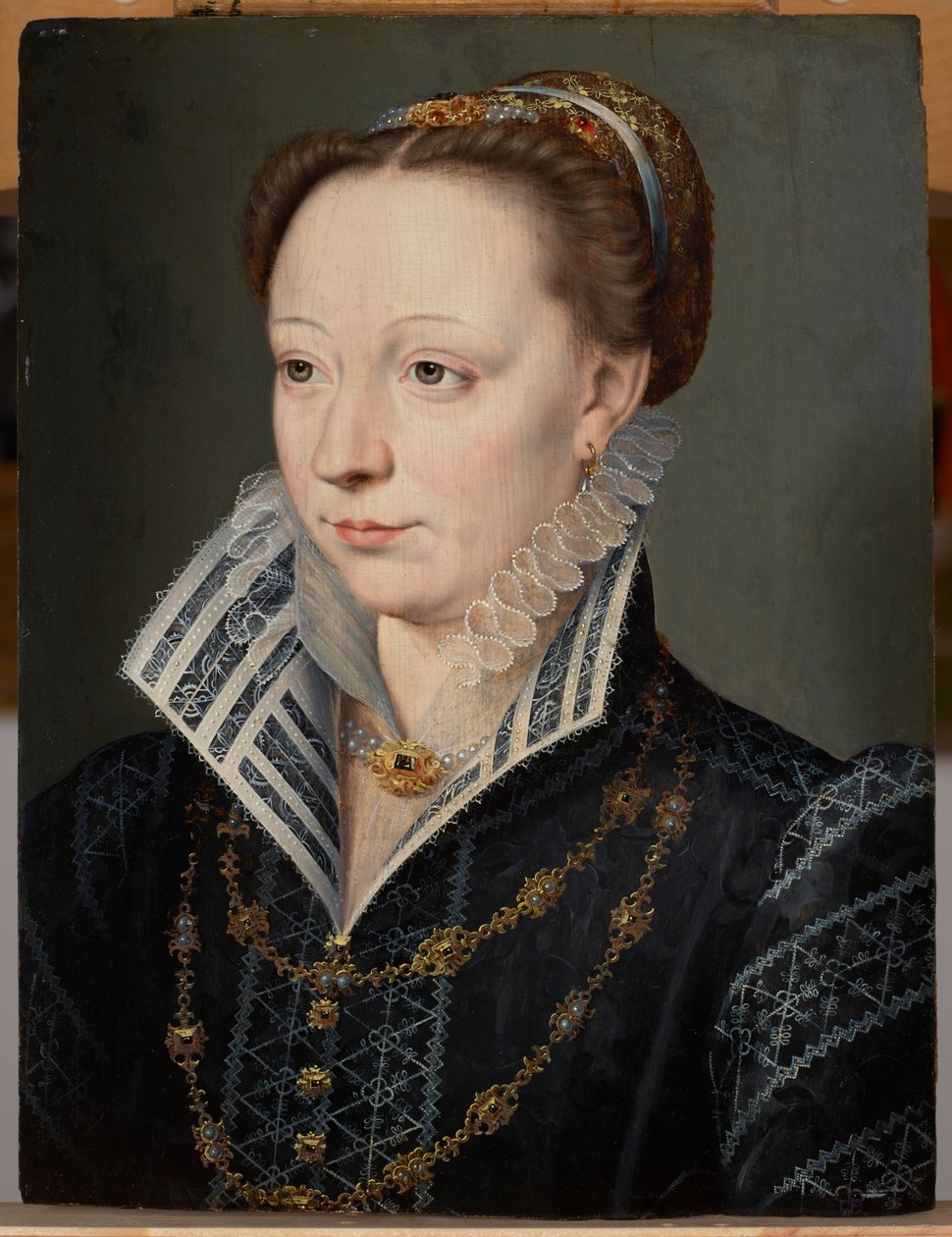 Retz Düşesi Claude Catherine de Clermont-Tonnerre'nin Portresi (1543–1603), c.1571 (panel üzerine yağlı boya) by Anonymous Anonymous