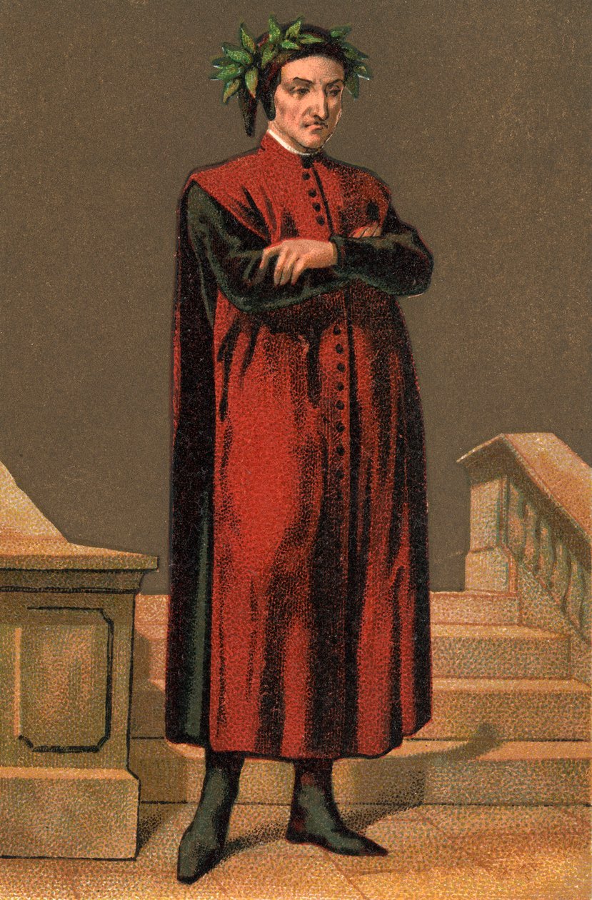 DANTE ALIGHIERI (1265-1321) İtalyan şairin portresi. by Anonymous Anonymous