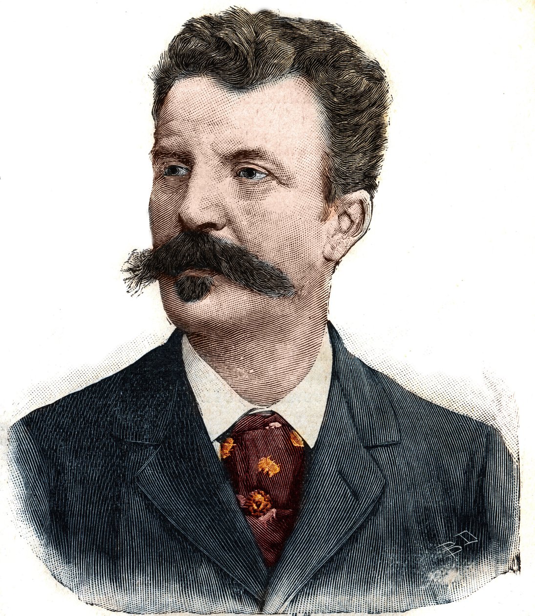 Guy de Maupassant (1850-1893) Fransız yazar. “” Le Peute Parisien” de gravür by Anonymous Anonymous