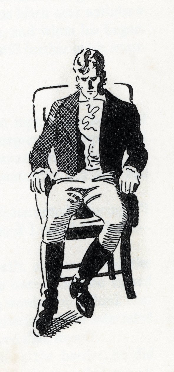 Heathcliff personnage du roman "Uğultulu Tepeler"in Emily Bronte (1818-1848) portresi (çizim) by Anonymous Anonymous