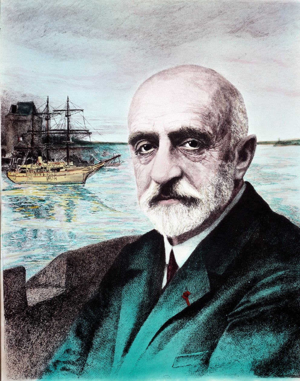 Jean Baptiste Charcot (1867-1936), doktor, kutup bölgelerinin kaşifi portresi. 20. yüzyıl Özel koleksiyon by Anonymous Anonymous