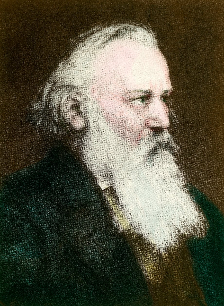 Johannes Brahms (1833-1897), Alman bestecinin portresi”” 19. yüzyıl Özel koleksiyonunun gravürü by Anonymous Anonymous