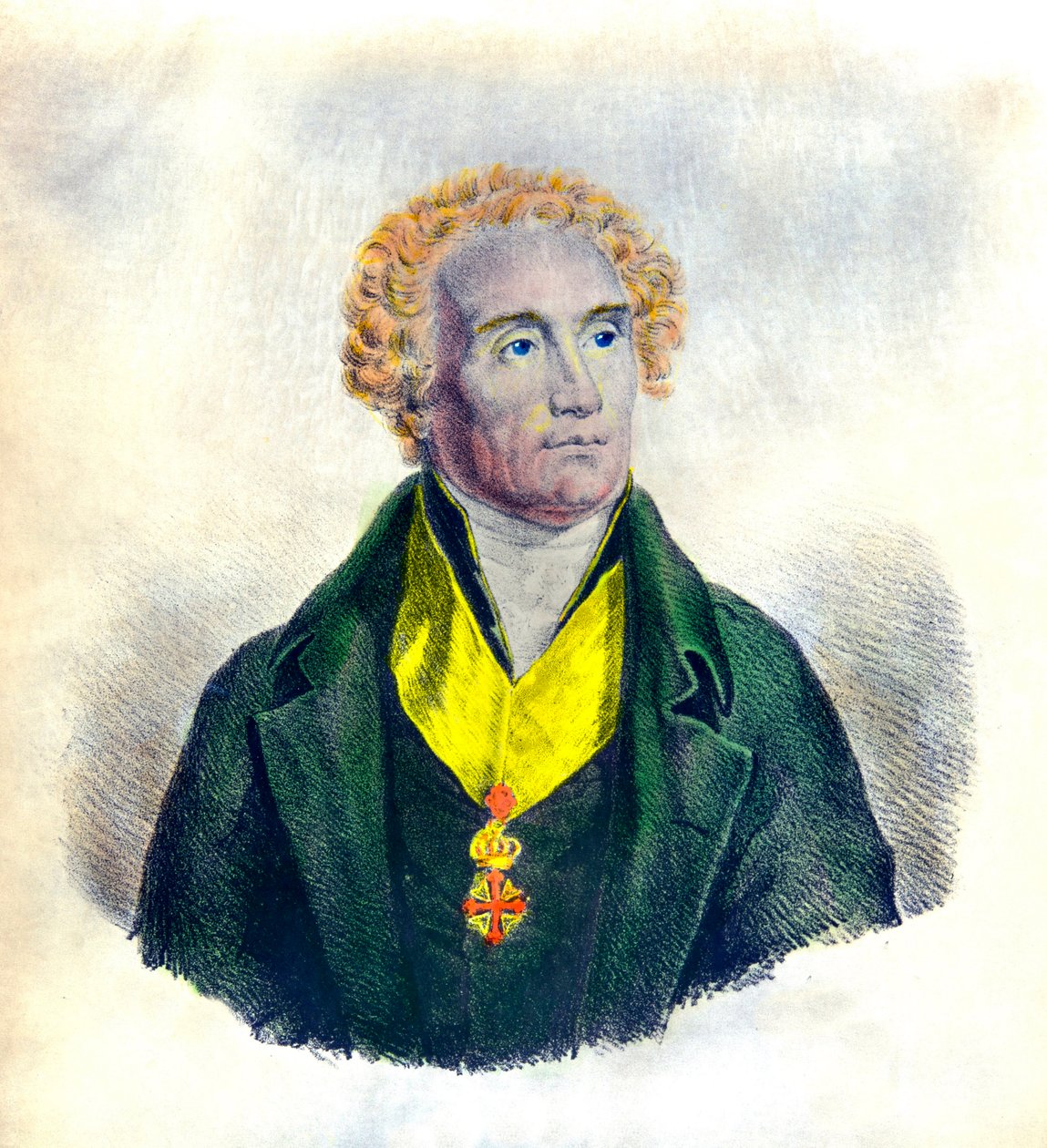 Portrait of Joseph De Maistre (1753-1821) politician, philosopher, magistrate and historian (with the insignia of the Order of Saints Maurice and Lazarus), Privee Collection by Anonymous Anonymous