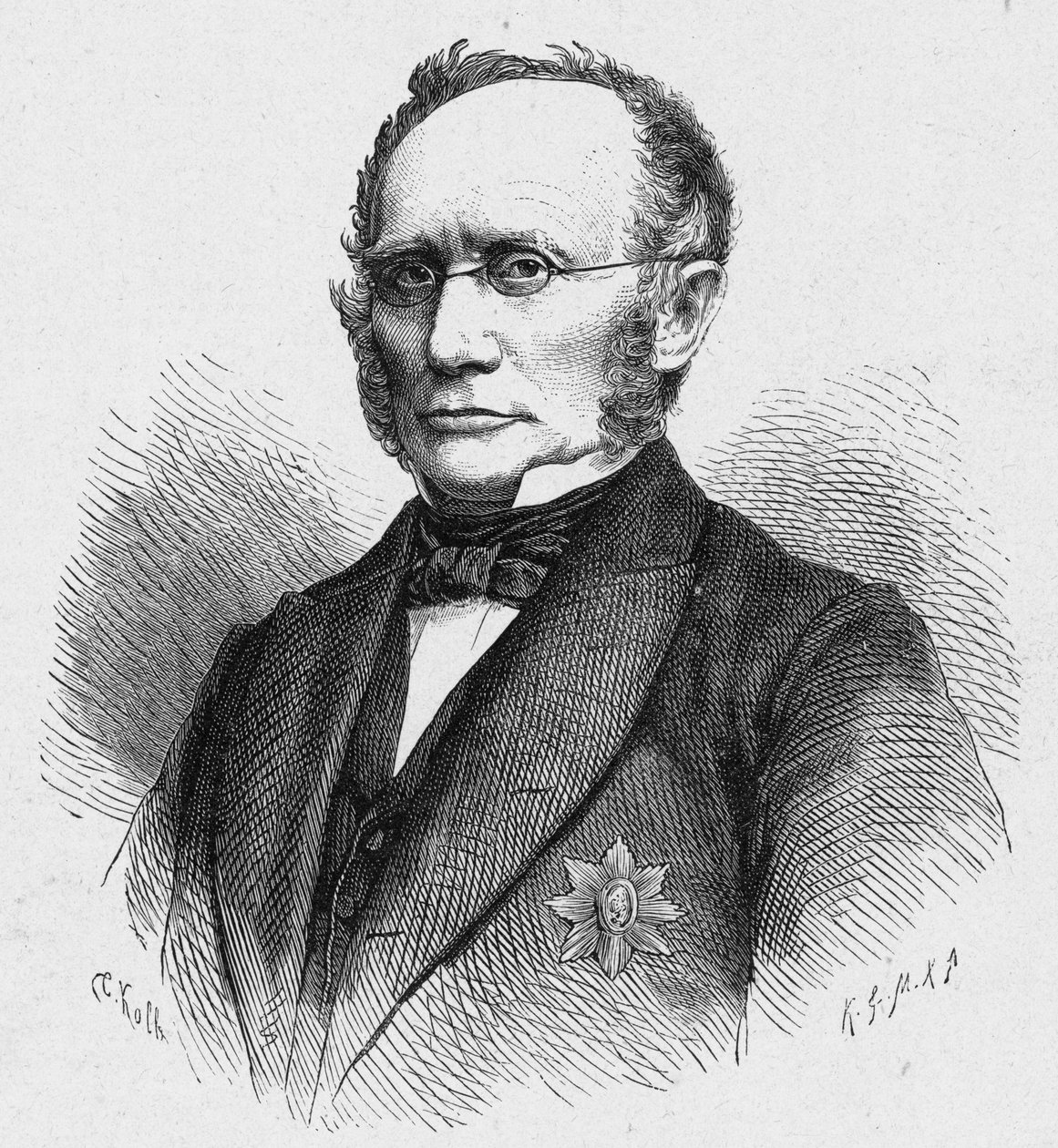 Ludwig Windthorst (1812-1891), Alman Katolik politikacı portresi. Louis-Eugene (Louis Eugene) Louvet