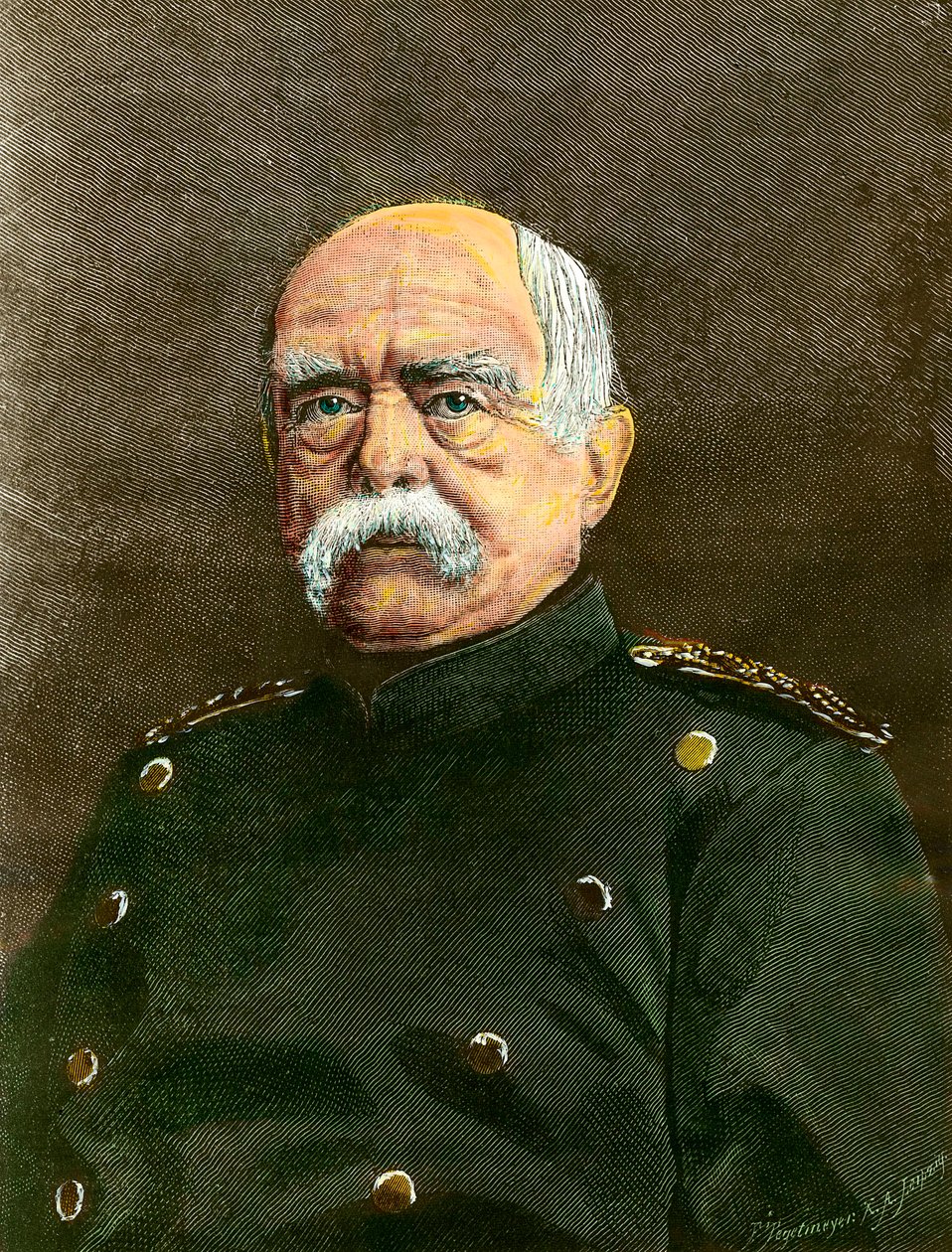Otto Von Bismarck (1815-1898) Prusya Şansölyesi portresi. 19. yüzyıl özel koleksiyonunun gravürü by Anonymous Anonymous