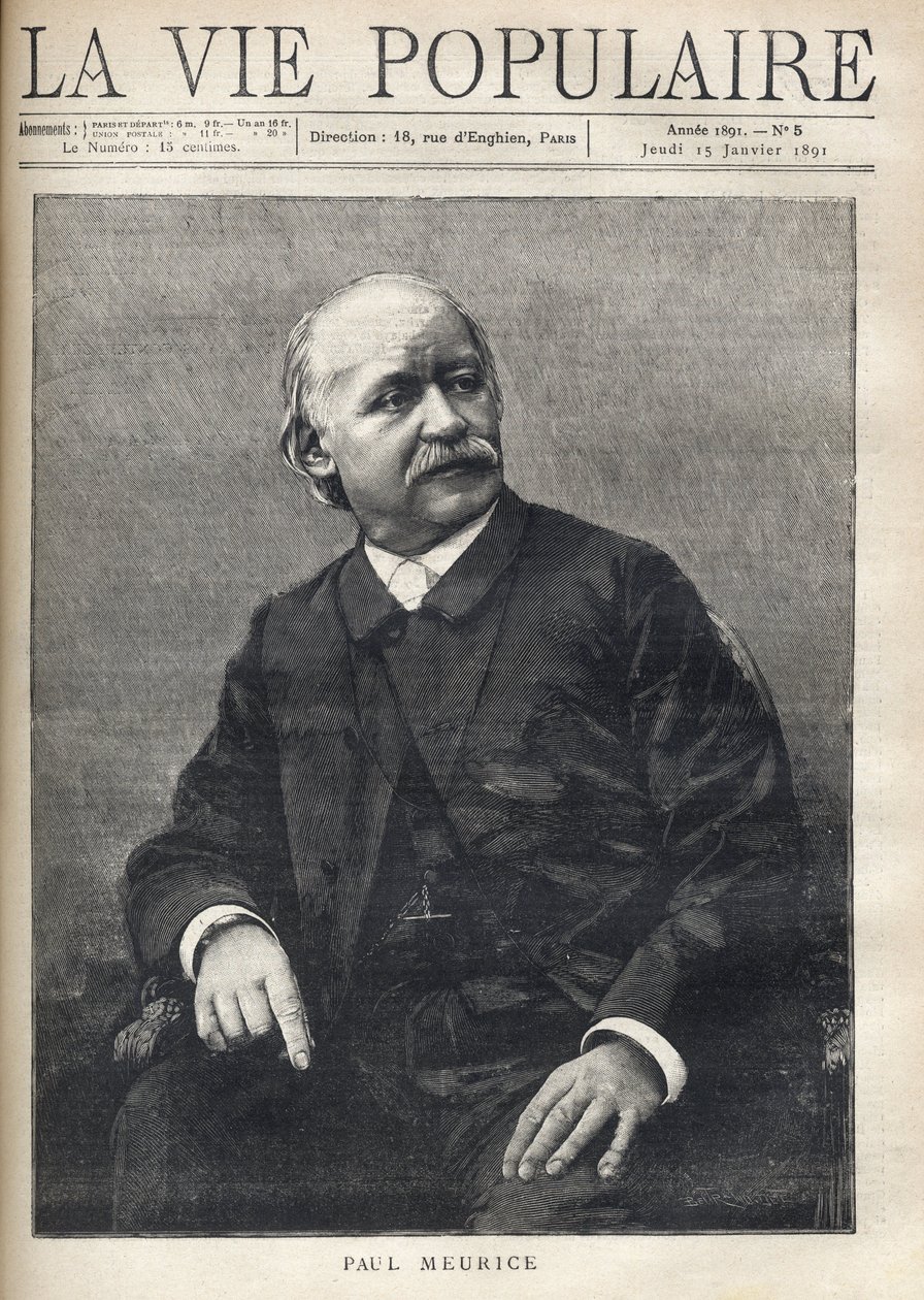 Paul Meurice (1818-1905), Fransız yazar. “La vie populaire”de gravür” by Anonymous Anonymous