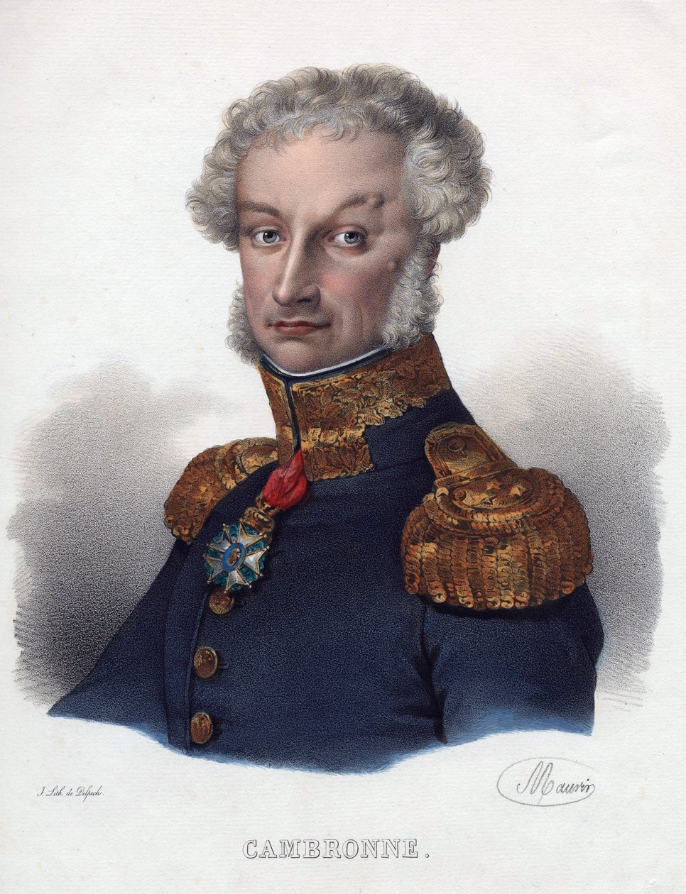 Pierre Cambronne Portresi (1770-1842) - Anonim - 1835 - Litografi, suluboya - 32x24 - Özel Koleksiyon by Anonymous Anonymous