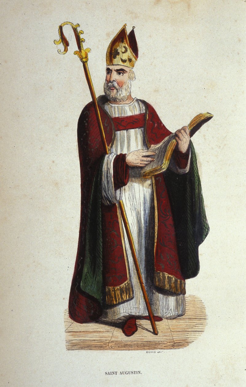 19. yüzyıla ait Aziz Augustine portresi (354 - 430) gravürü by Anonymous Anonymous