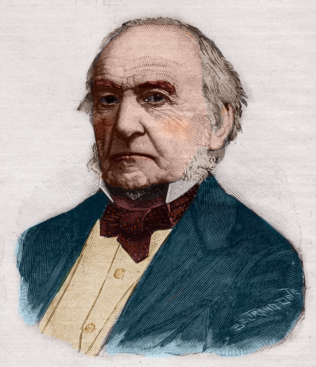William Ewart Gladstone (1809-1898), İngiltere Başbakanı ve politikacı portresi. 1891