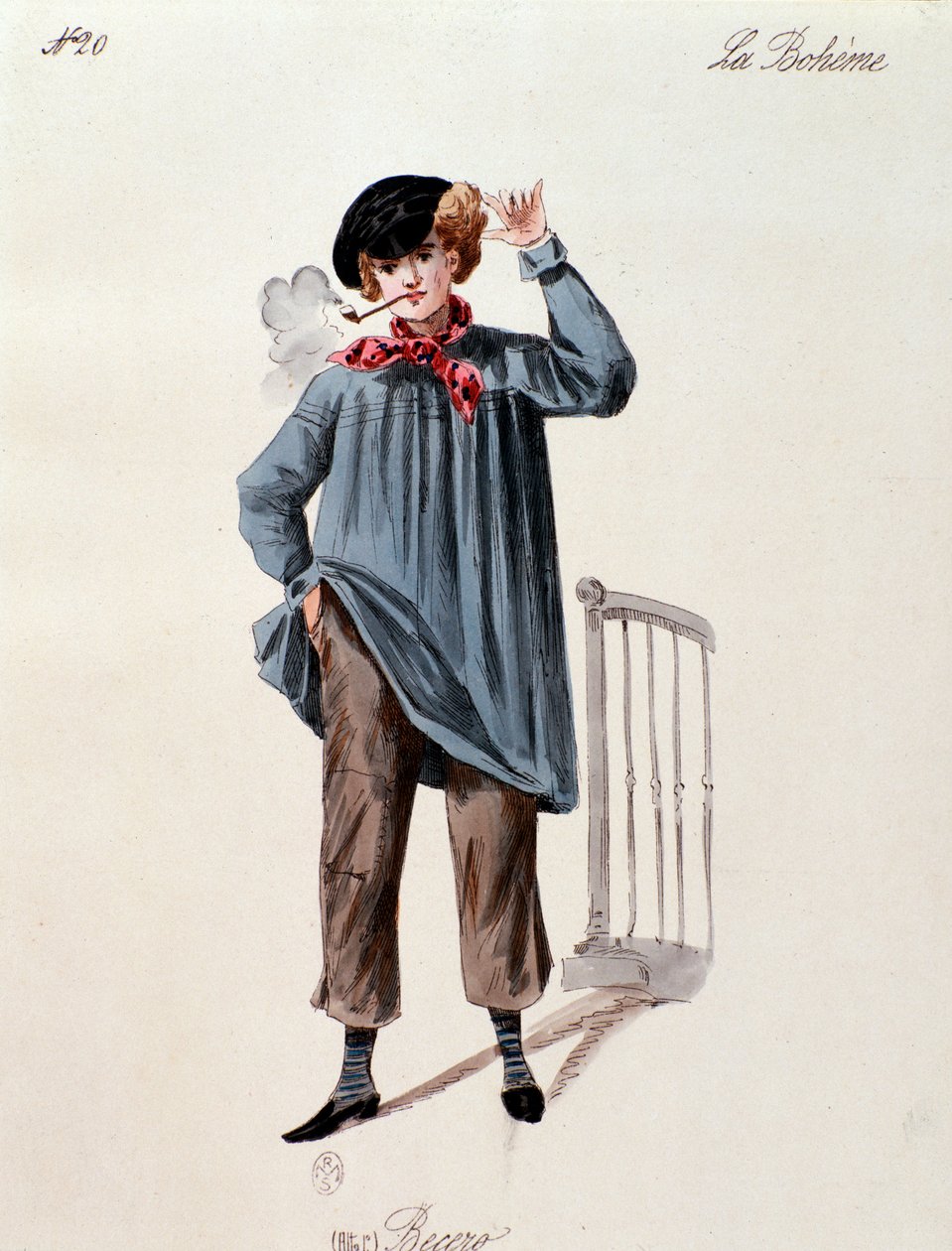 Bir sokak satıcısının portresi I, La boheme'den Puccini (1892-1895) by Anonymous Anonymous