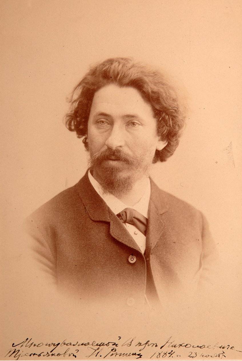 Ressam Ilya Iefimovitch Repine (Ilia Yefimoviç Repin) (1844-1930) portresi. Albümin Fotoğrafı by Anonymous Anonymous