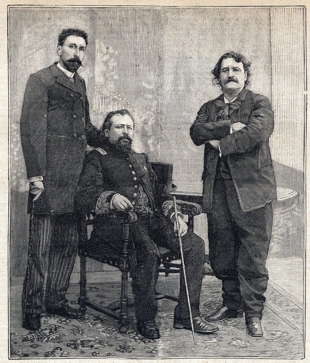 Üç “Akademisyen”in portresi: Fransız Akademisi ile alay etmek isteyen Marius Tournade, Achille Le Roy ve Maxime Lizbon (1839-1905). 4/06/1893 tarihinde “” Le Petit Parisien” de gravür. by Anonymous Anonymous
