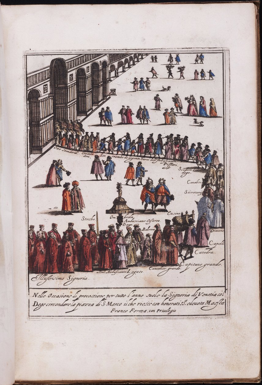 Proses du doge et de son entourage sur la place Saint Marc, Venise - Venedik