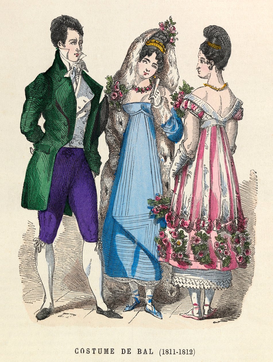 1811 - 1812'de balo kostümleri - özel koleksiyon by Anonymous Anonymous