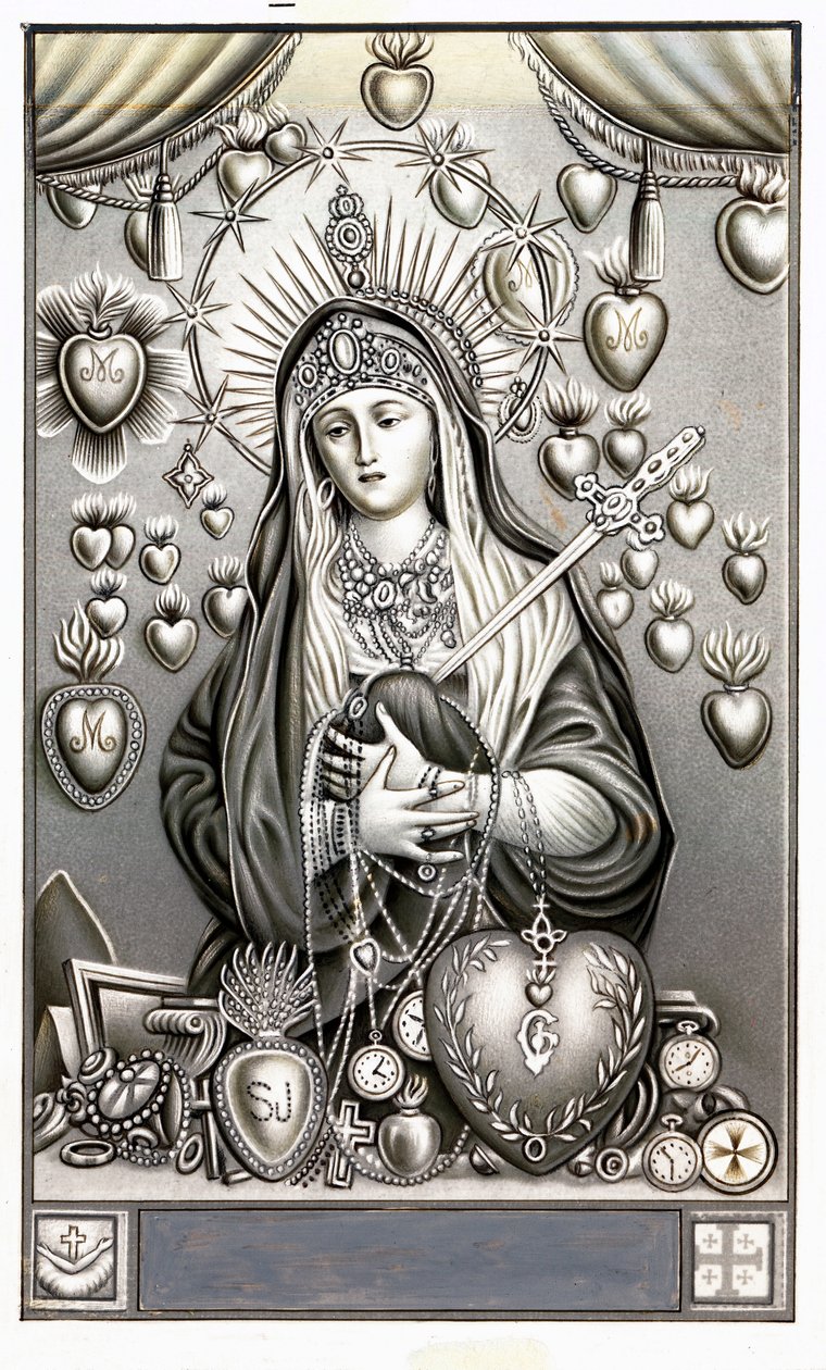Acı Bakiresinin Temsili, mater dolorosa Dindar Görüntü. 20. yüzyıl Özel Koleksiyonunun ilk çıkışı by Anonymous Anonymous